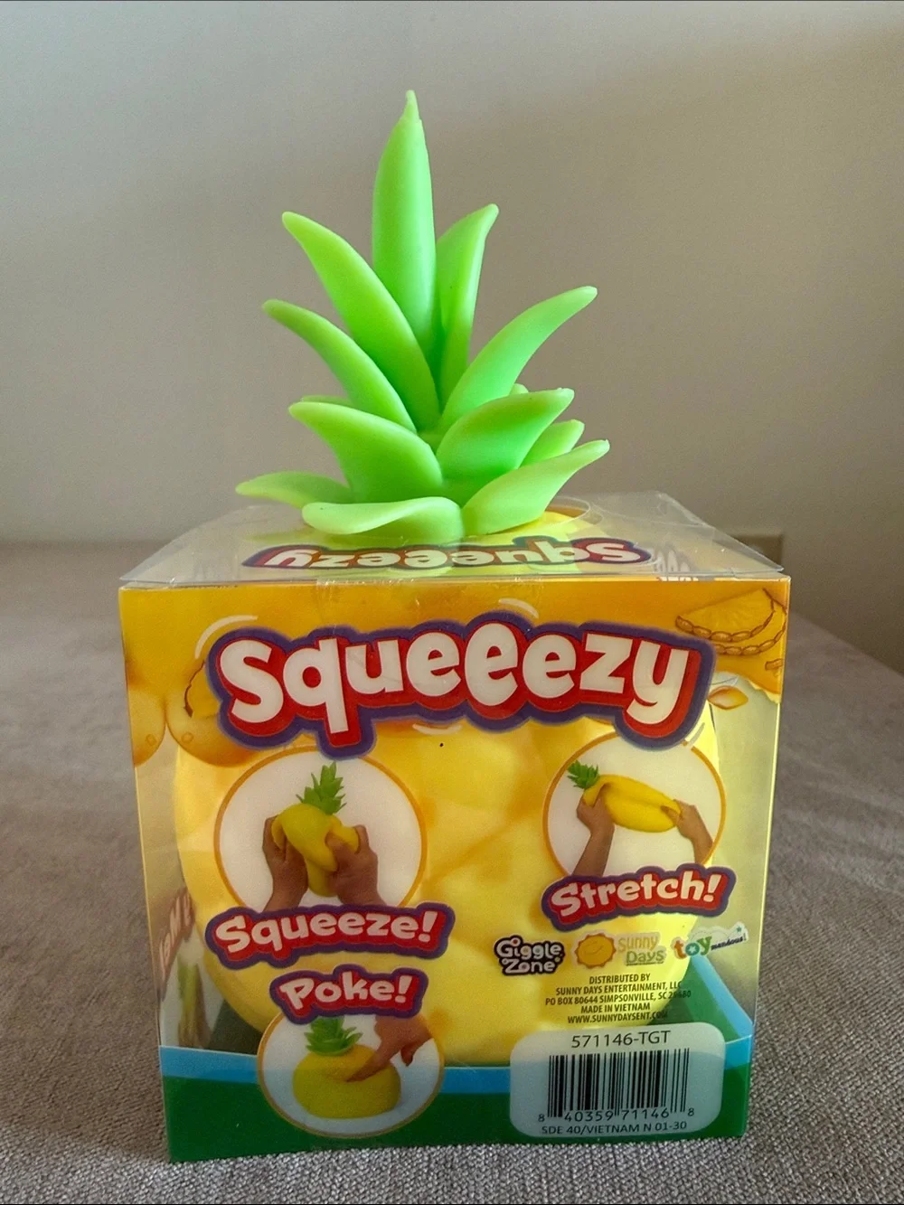 Sunny Days Squeezy Pineapple Fidget Toy | New